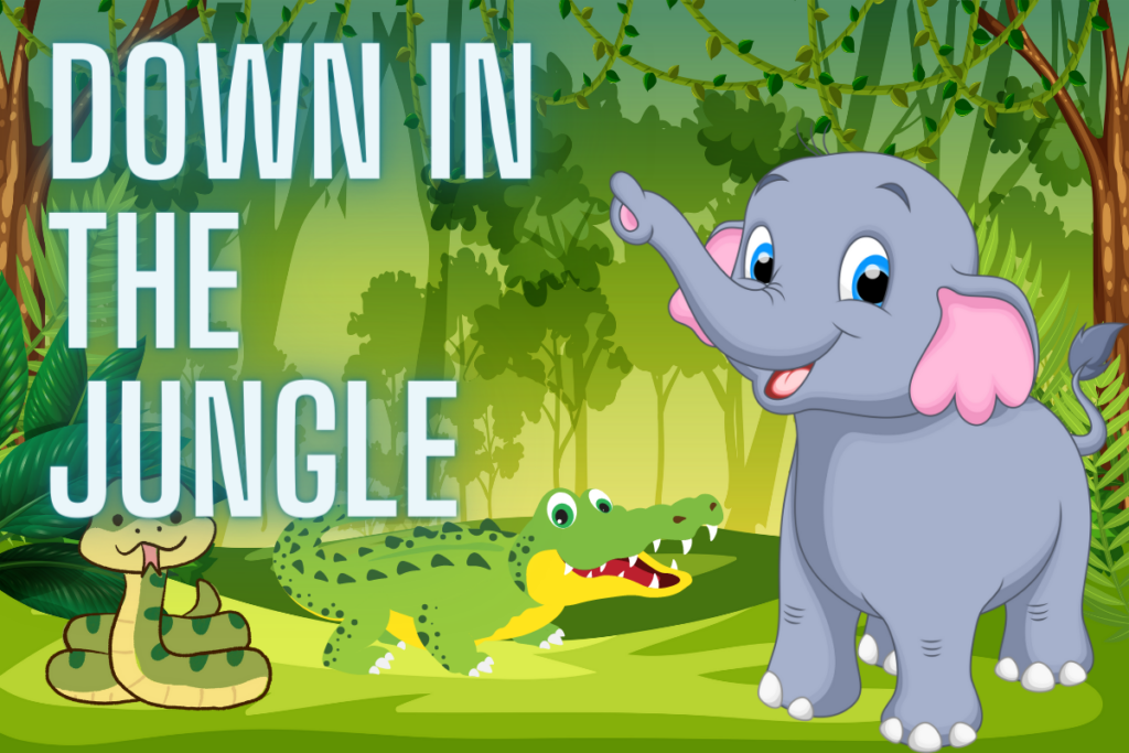Down In The Jungle Nursery Rhyme Lyrics, Video and Printable – Nursery ...