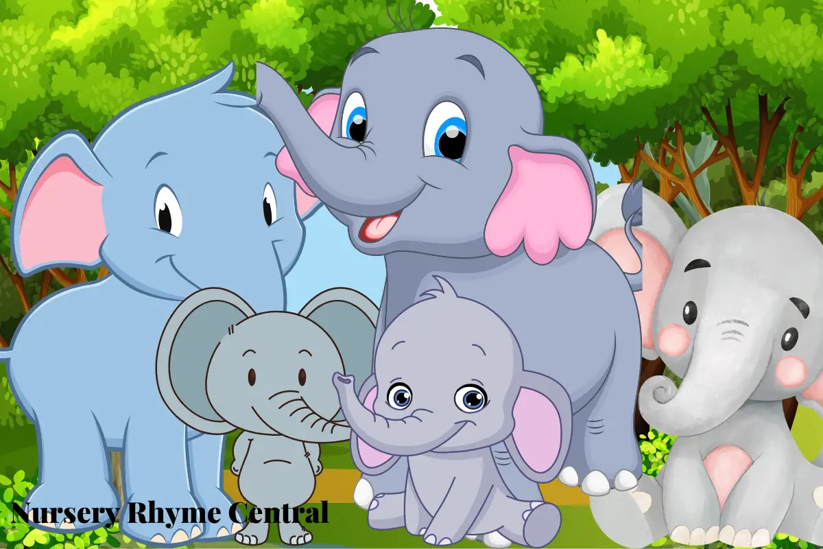 Five Little Elephants Nursery Rhyme Lyrics, Video, And Printable 